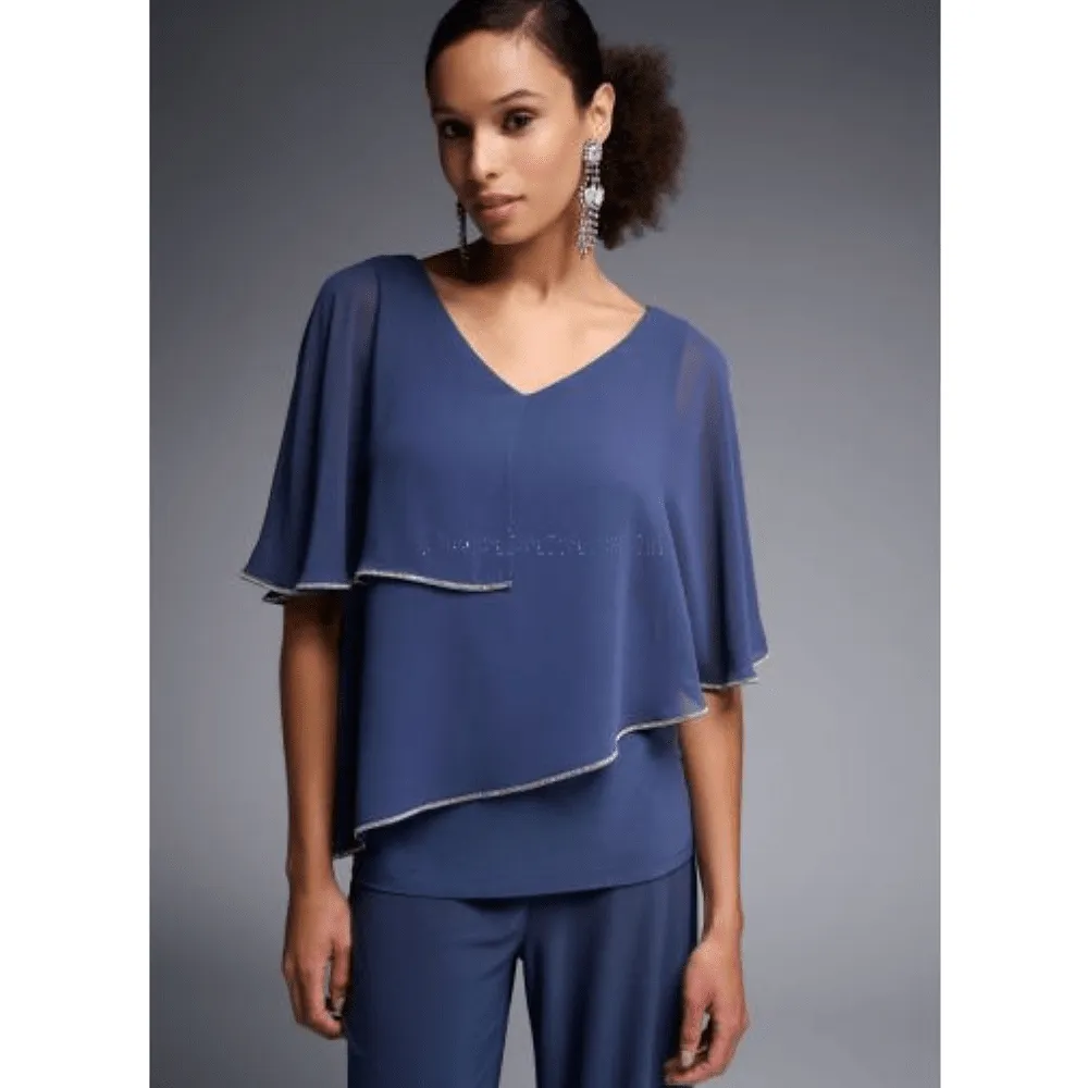 Joseph Ribkoff Mineral Blue Asymmetric Top - 231720 3798