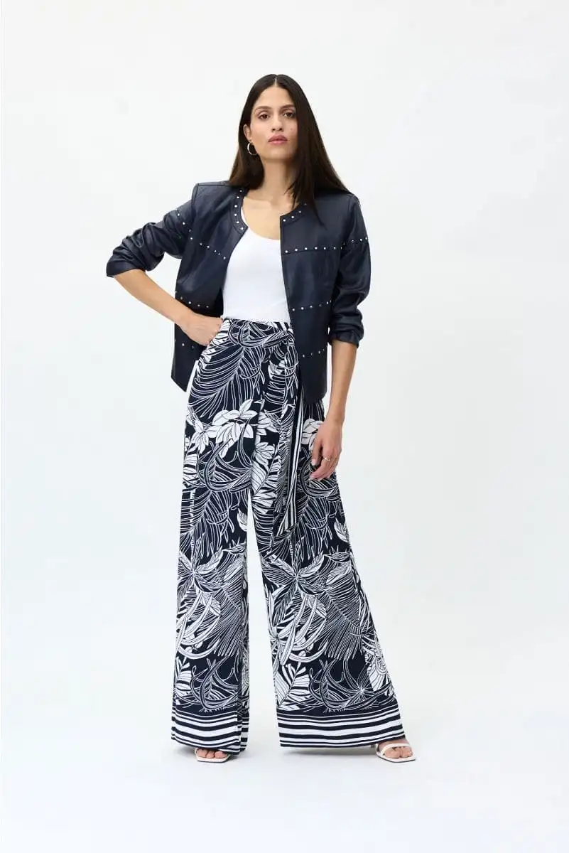 Joseph Ribkoff Printed Wide Leg Pants - 232047