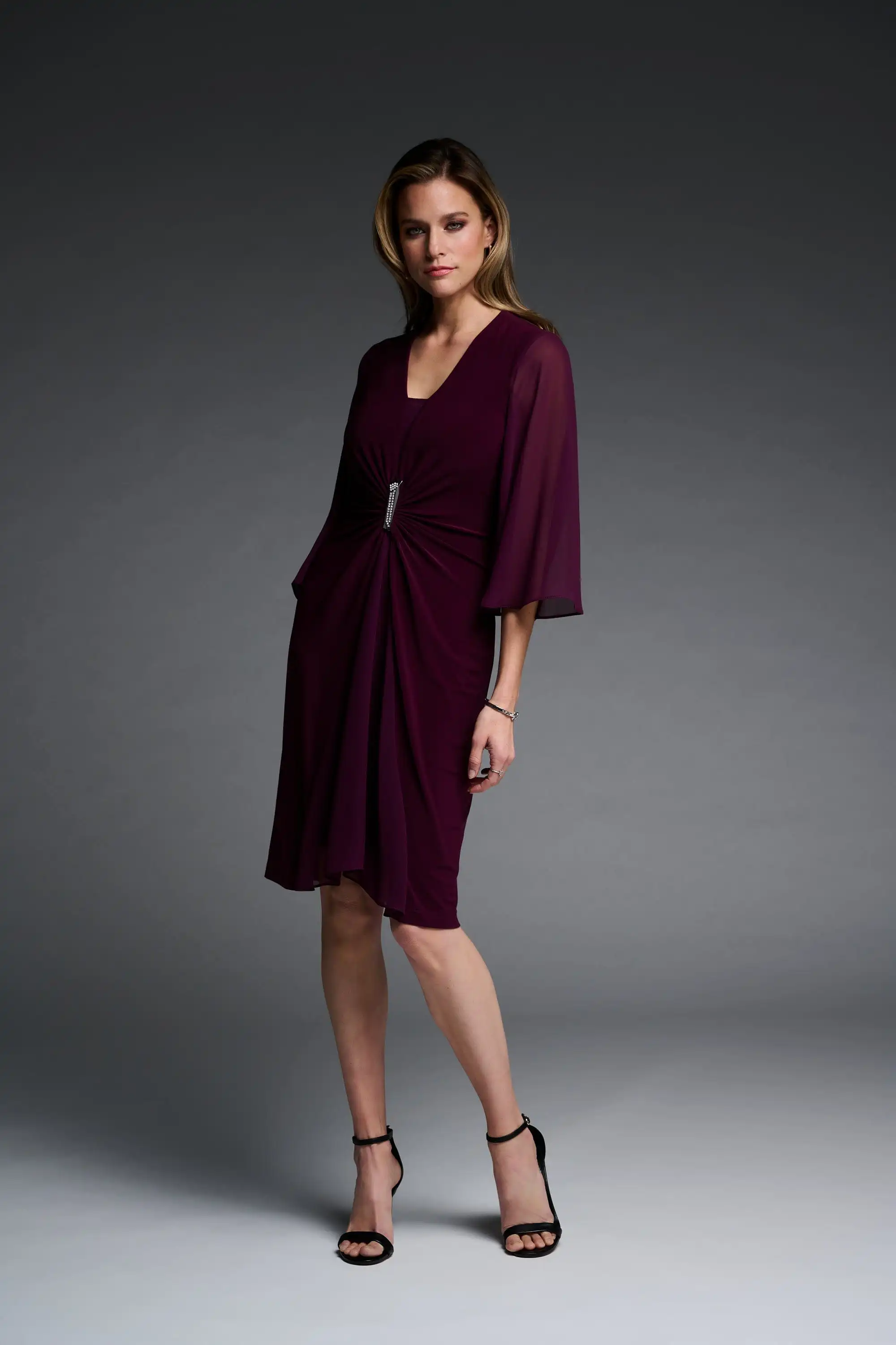 Joseph Ribkoff Signature Chiffon Mulberry Dress - 223705