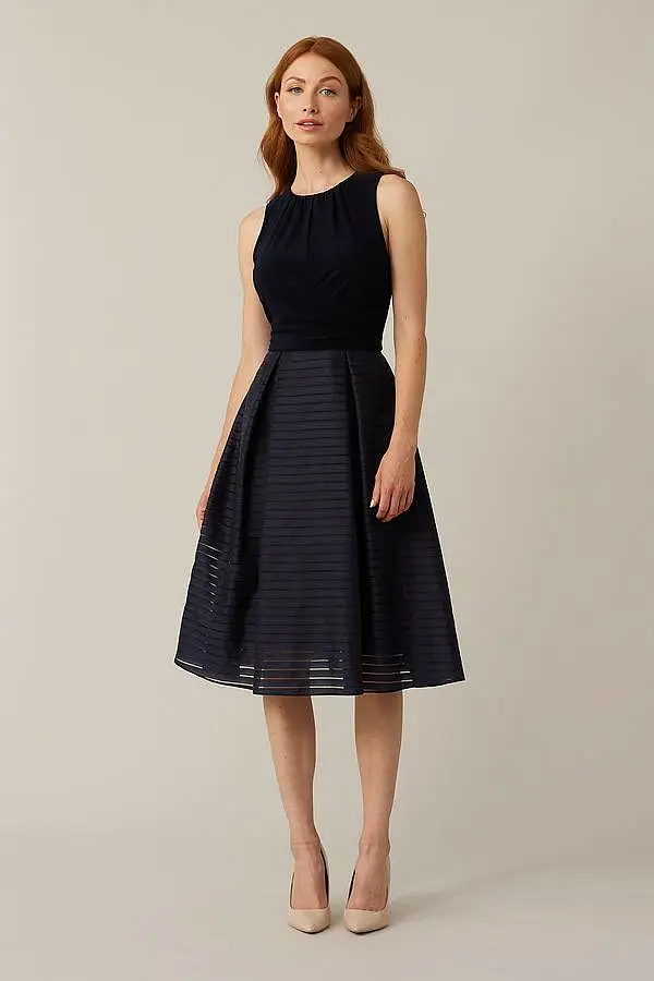 Joseph Ribkoff Signature Flared Navy Dress - 221354