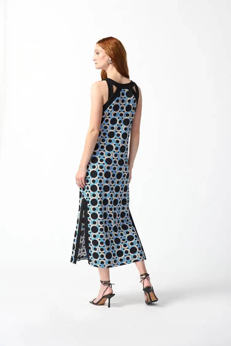 Joseph Ribkoff Silky Knit Geometric Print Maxi Dress - 242080