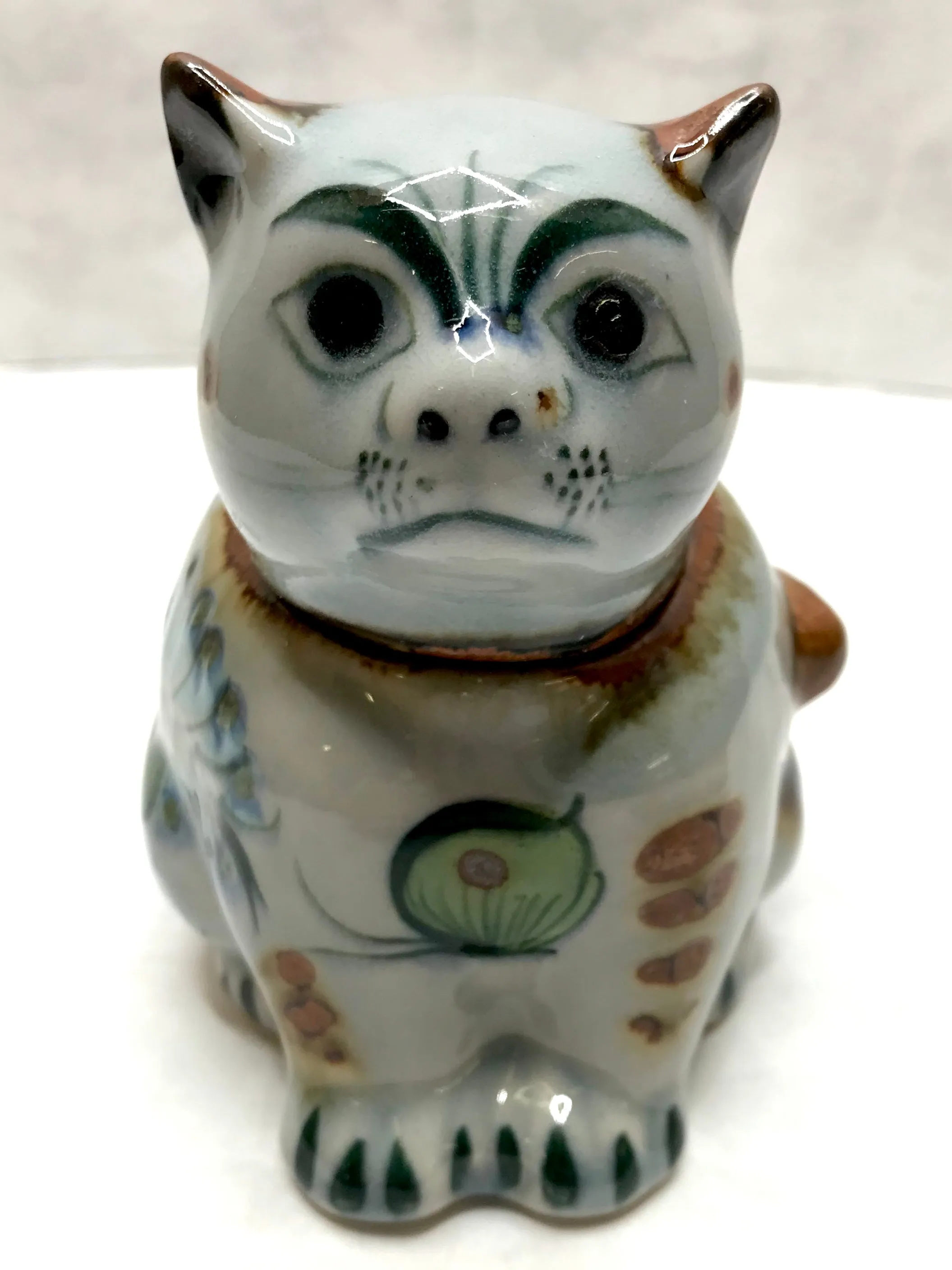 Ken Edwards Pottery Cat Sugar Bowl with Cat's Head Lid in stoneware  (KE.UV23)