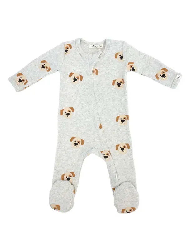 Kids oh baby! Zipper Footie One piece - Puppy Face