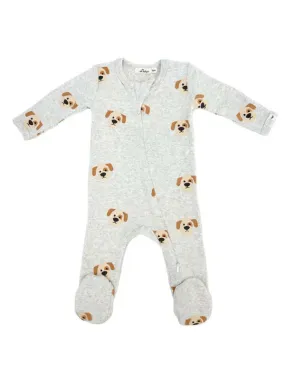 Kids oh baby! Zipper Footie One piece - Puppy Face