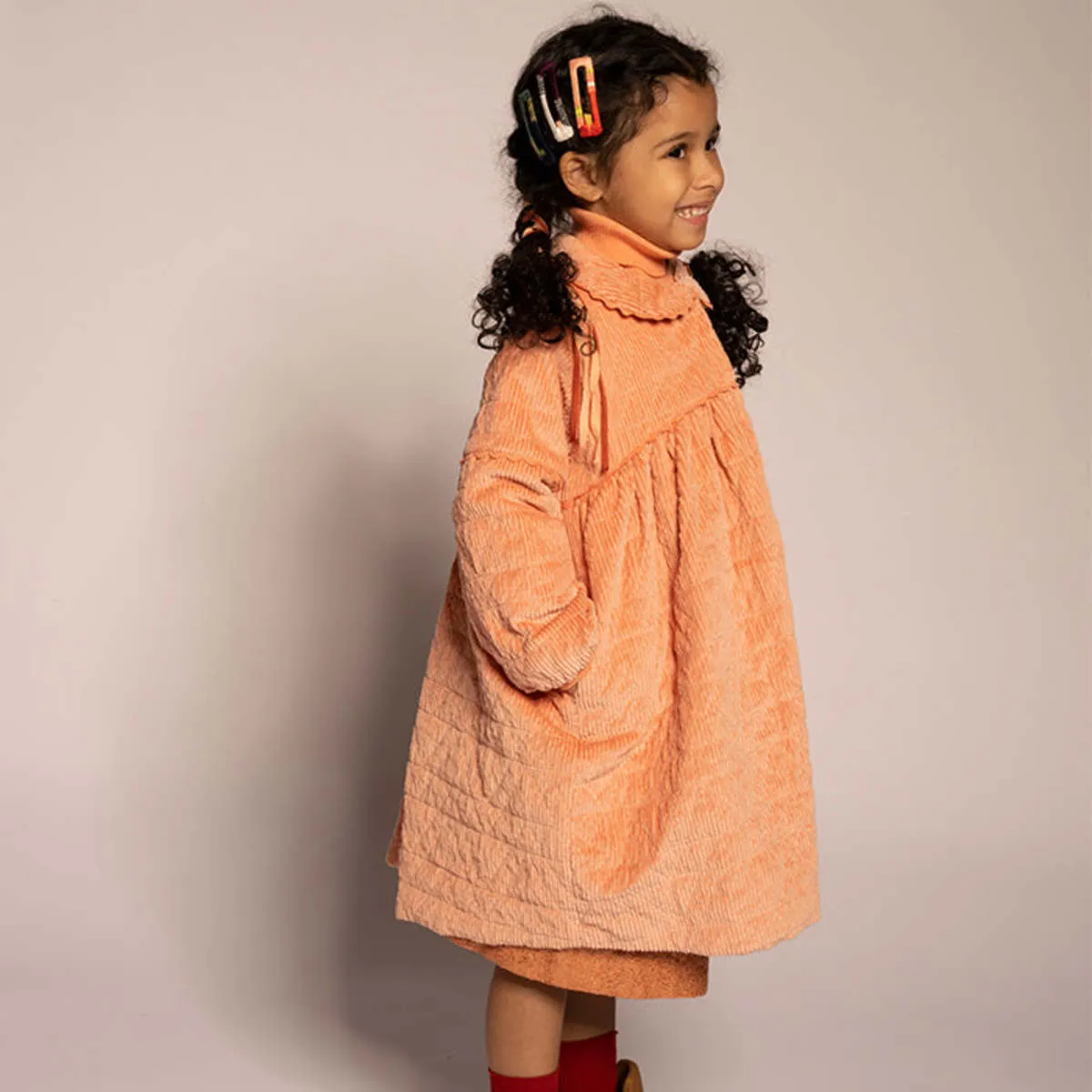 Kids Tia Cibani Child Ivy Tufted Dress - Salmon Pink