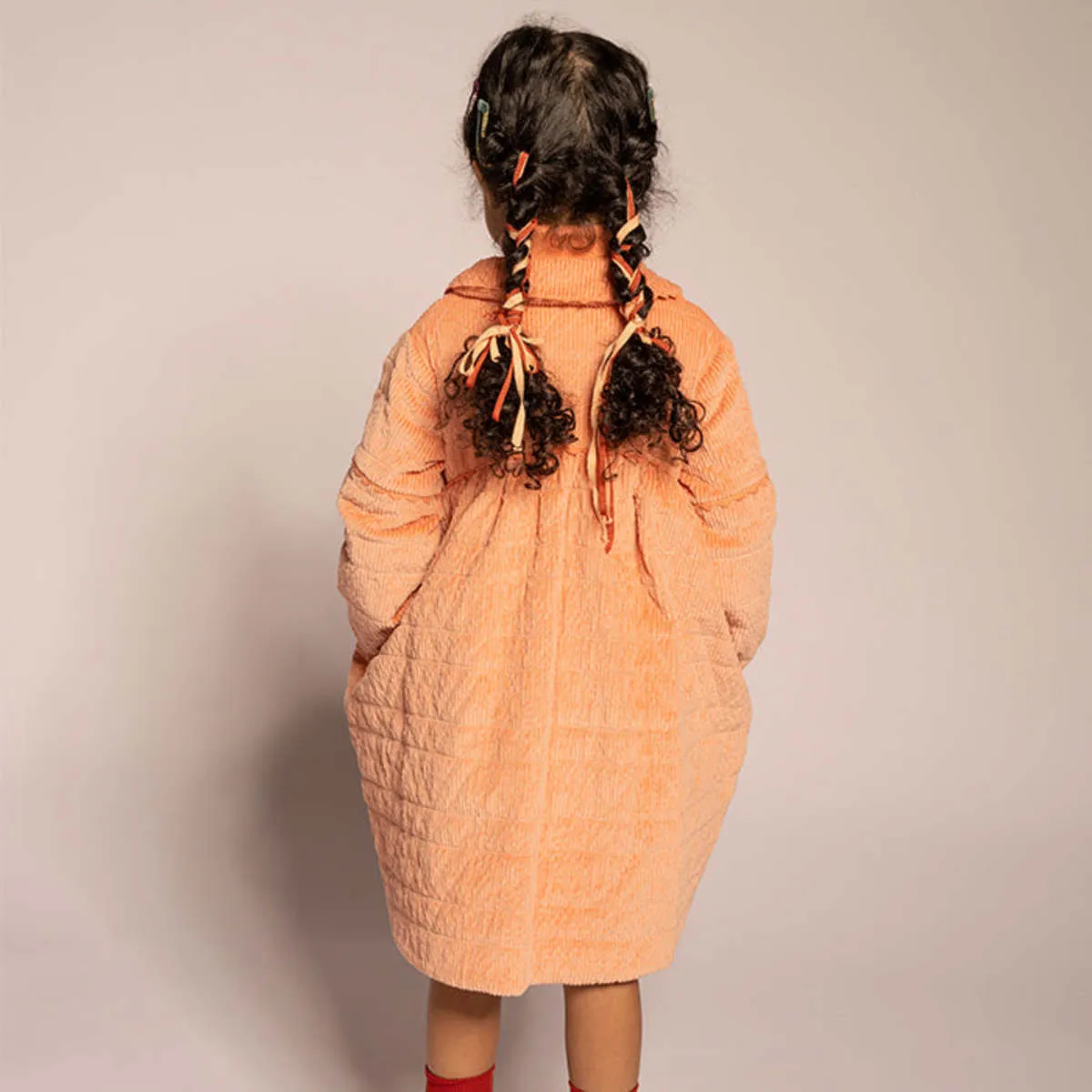 Kids Tia Cibani Child Ivy Tufted Dress - Salmon Pink