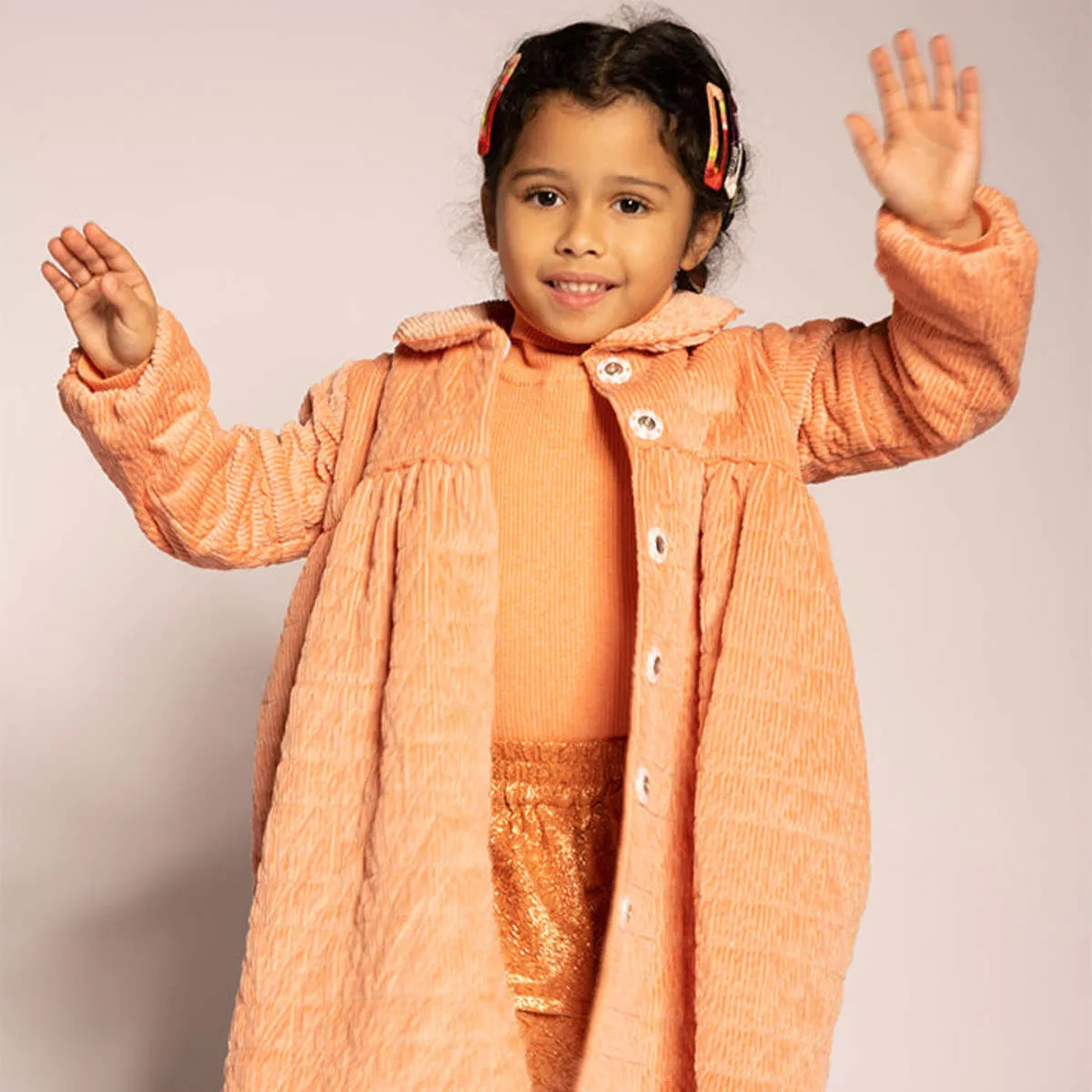 Kids Tia Cibani Child Ivy Tufted Dress - Salmon Pink