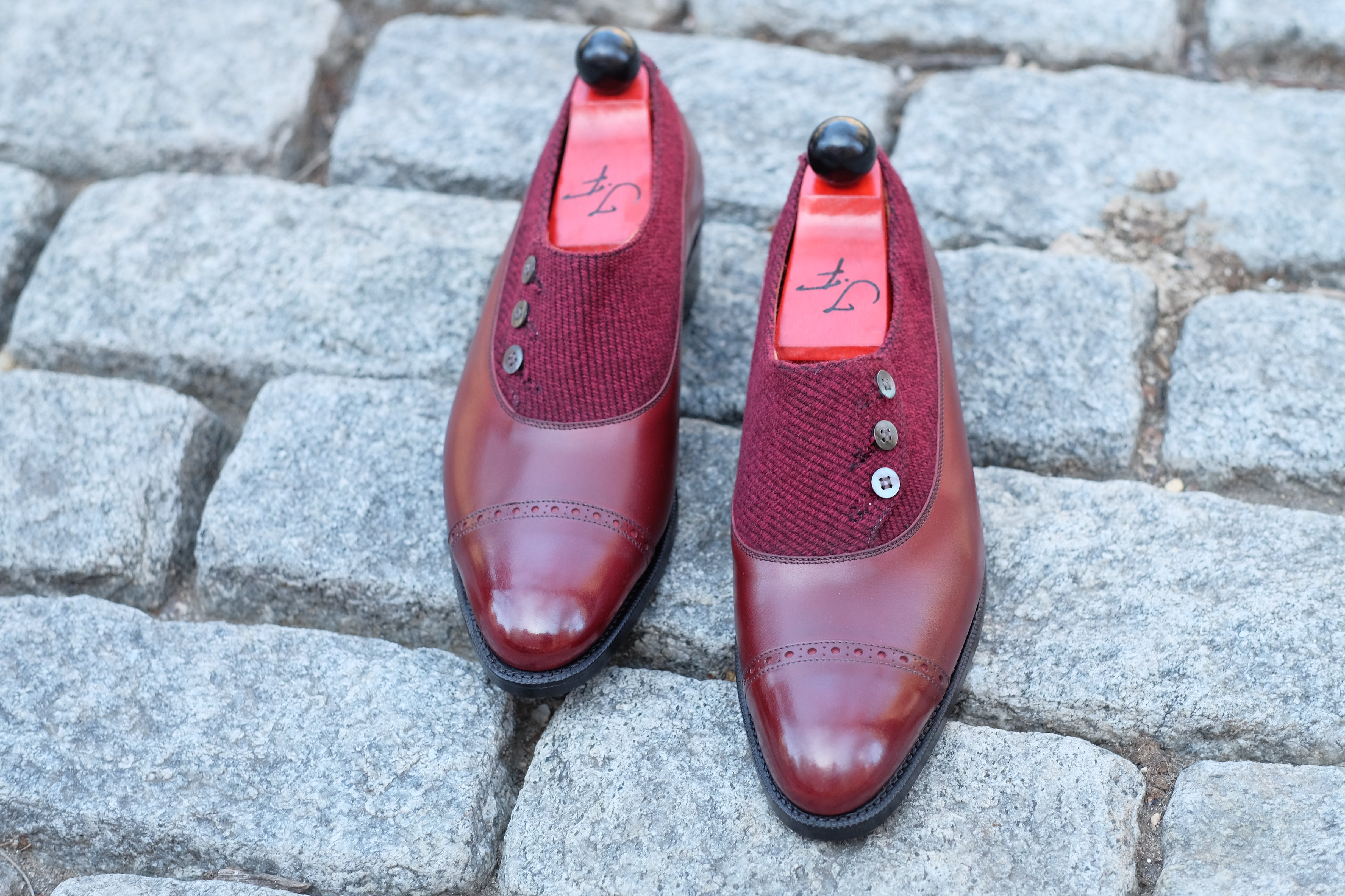 Kingston - MTO - Burgundy Calf / Red Poulsbo - NGT Last - Single Leather Sole