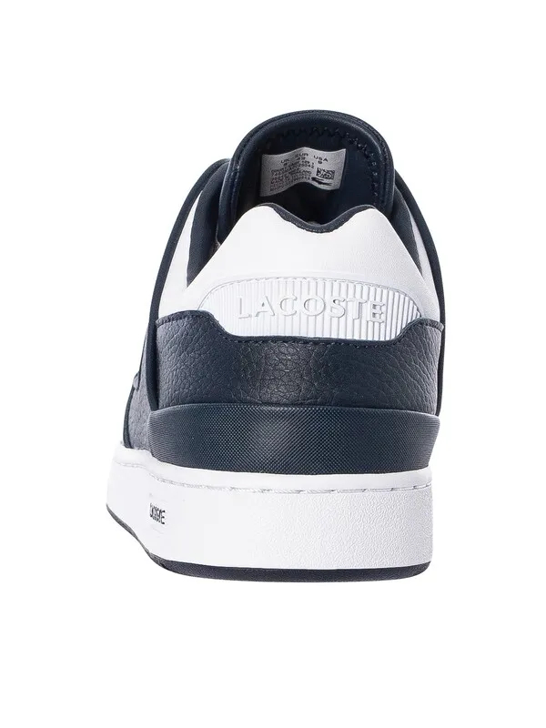 Lacoste Court Cage 123 1 SMA Leather Trainers - White/Navy