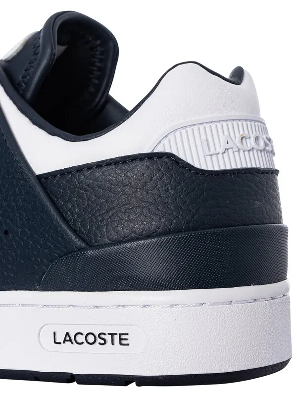 Lacoste Court Cage 123 1 SMA Leather Trainers - White/Navy