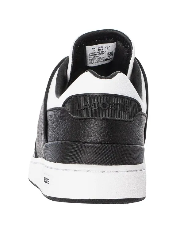 Lacoste Court Cage 223 3 SMA Leather Trainers - White/Black