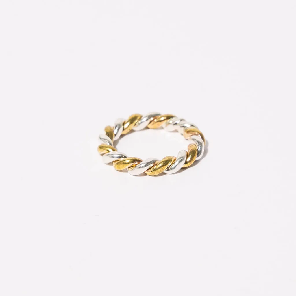 Large Rope Ring - Brass + Sterling