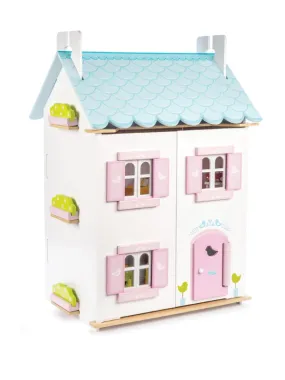 Le Toy Van Dollhouse Blue Bird Cottage With Furniture