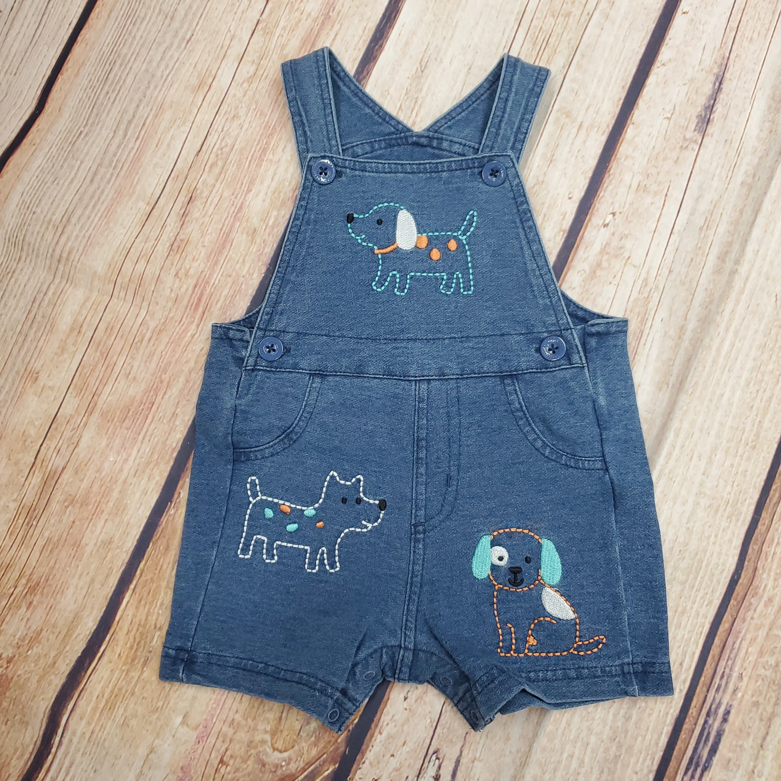 Little Me Puppy Bib Short Set