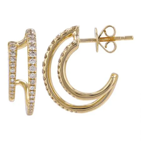 LIV DIAMOND CAGE LOBE HOOP EARRINGS