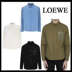 LOEWE  |Unisex Street Style Long Sleeves Plain Cotton Khaki Bridal