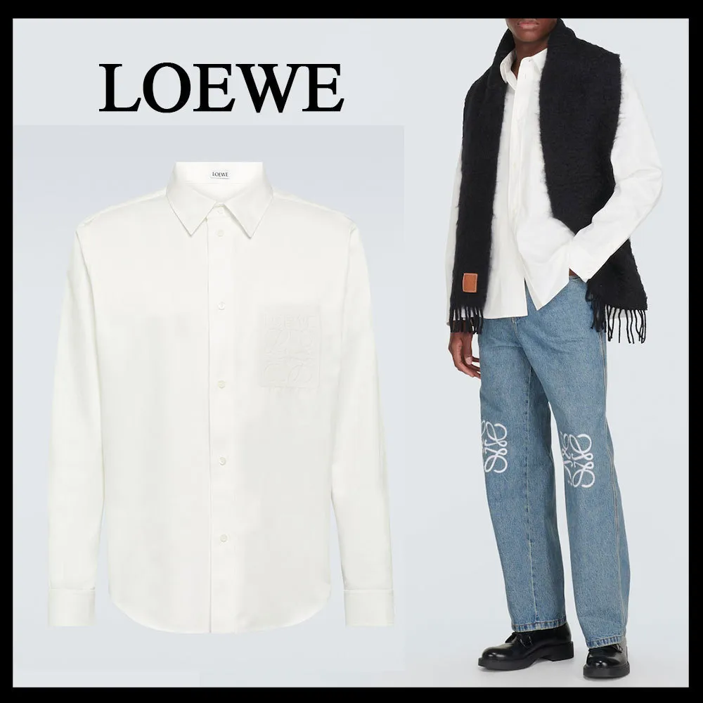 LOEWE  |Unisex Street Style Plain Bridal Logo Luxury Shirts