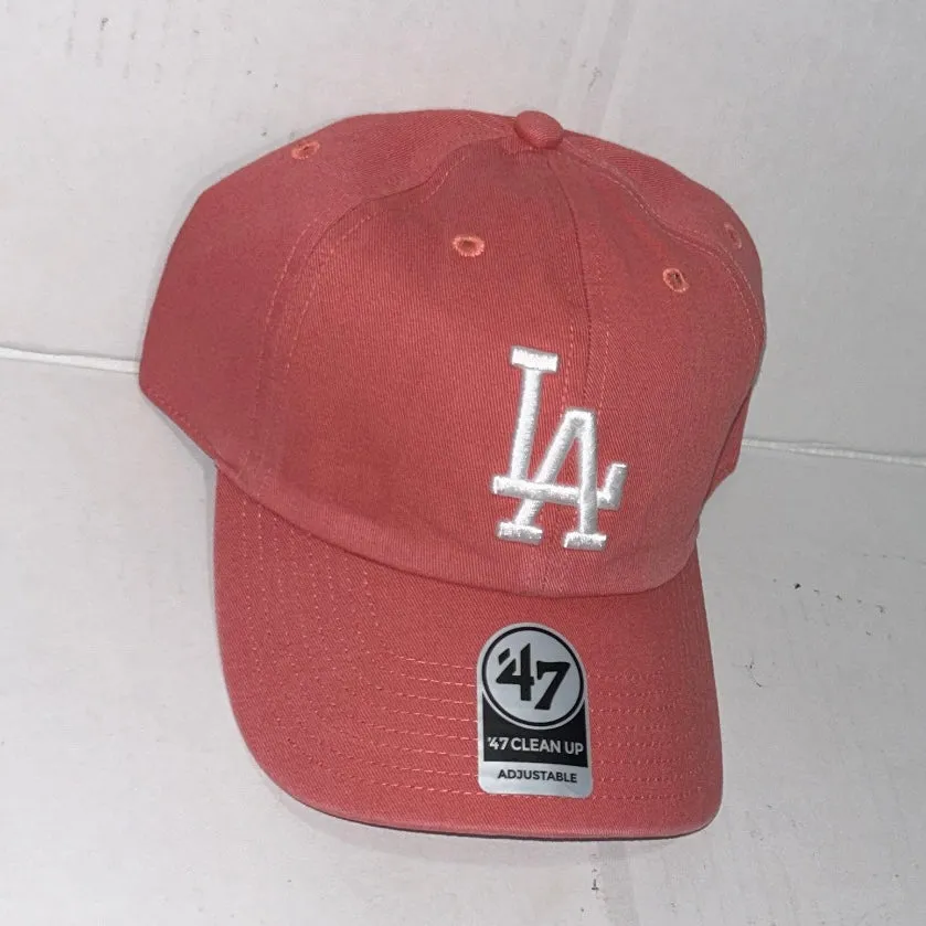 Los Angeles Dodgers MLB 47Clean Up Genuine Merchandise Salmon Adjustable Hat