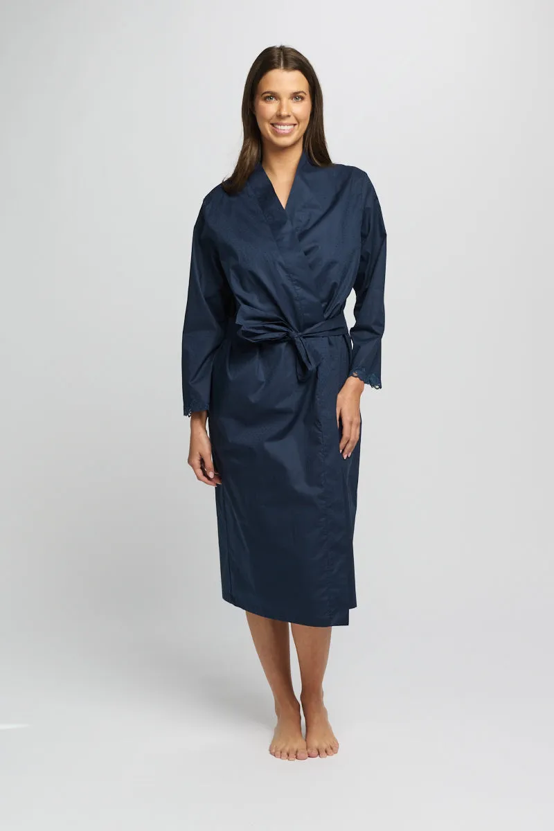 Love & Lustre - Cotton Spot Robe | Navy