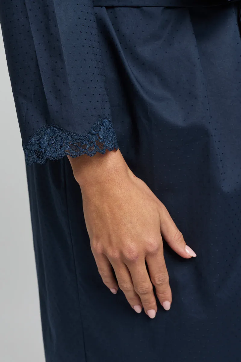 Love & Lustre - Cotton Spot Robe | Navy