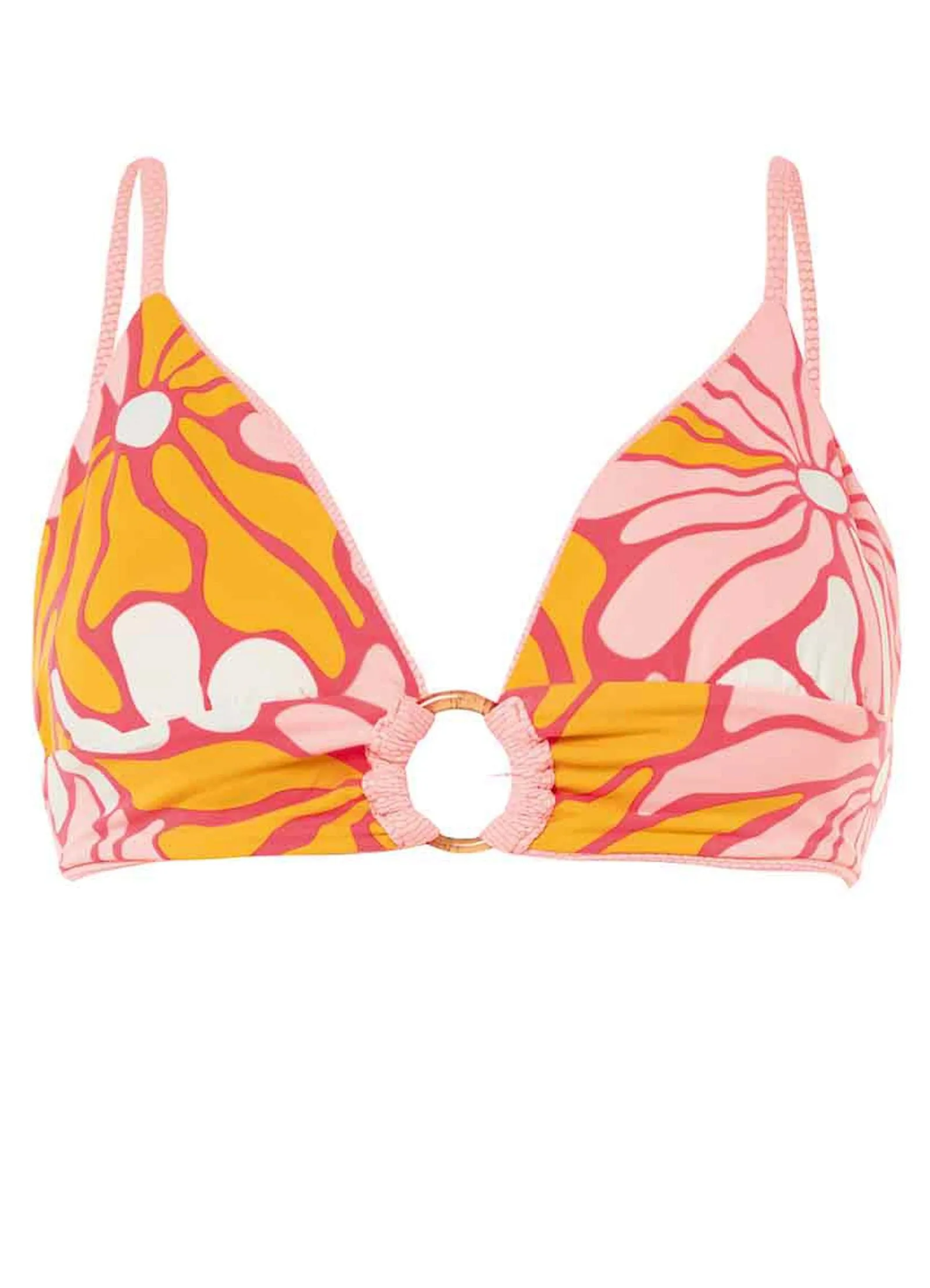 Maaji Shine Triangle Bikini Top - Coral Salmon