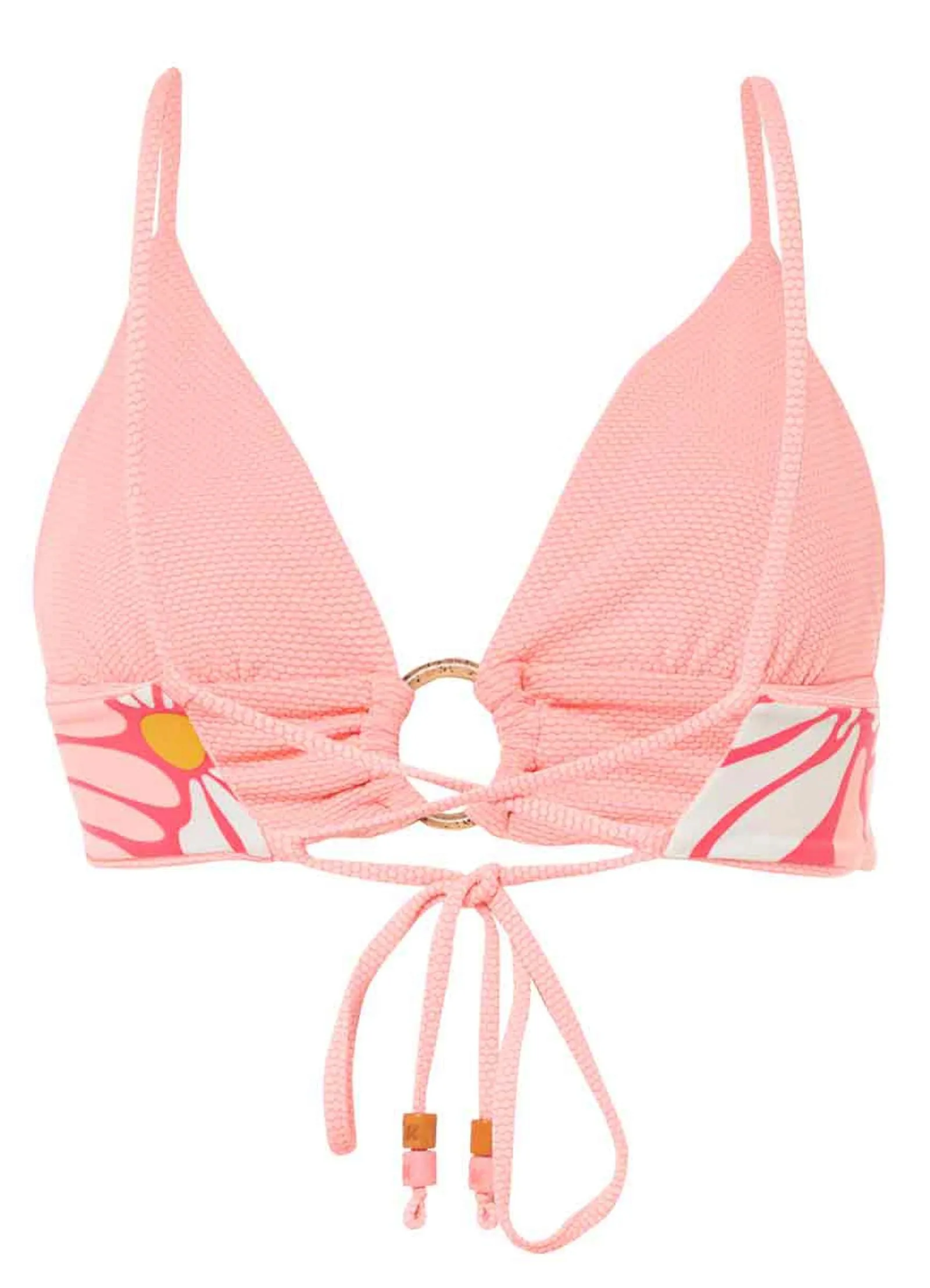 Maaji Shine Triangle Bikini Top - Coral Salmon