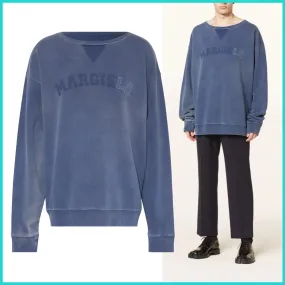 Maison Margiela  |Crew Neck Street Style Long Sleeves Plain Cotton Oversized