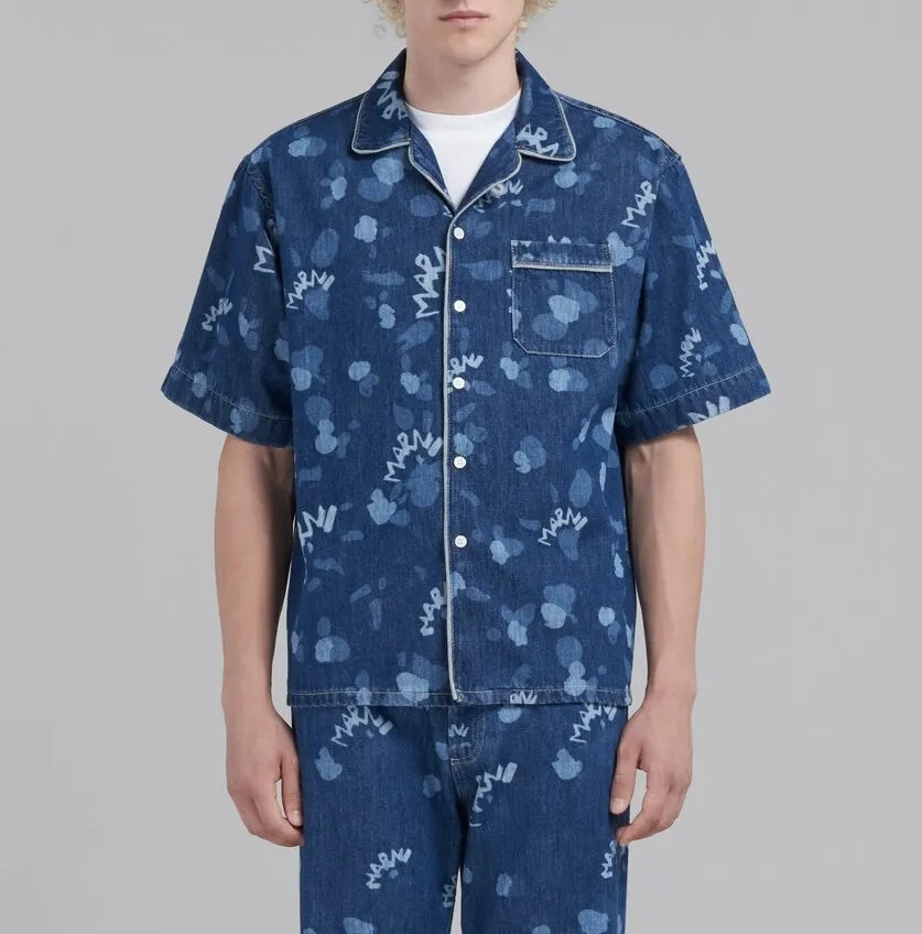 MARNI  |Denim Cotton Co-ord Bridal Logo Designers Shirts