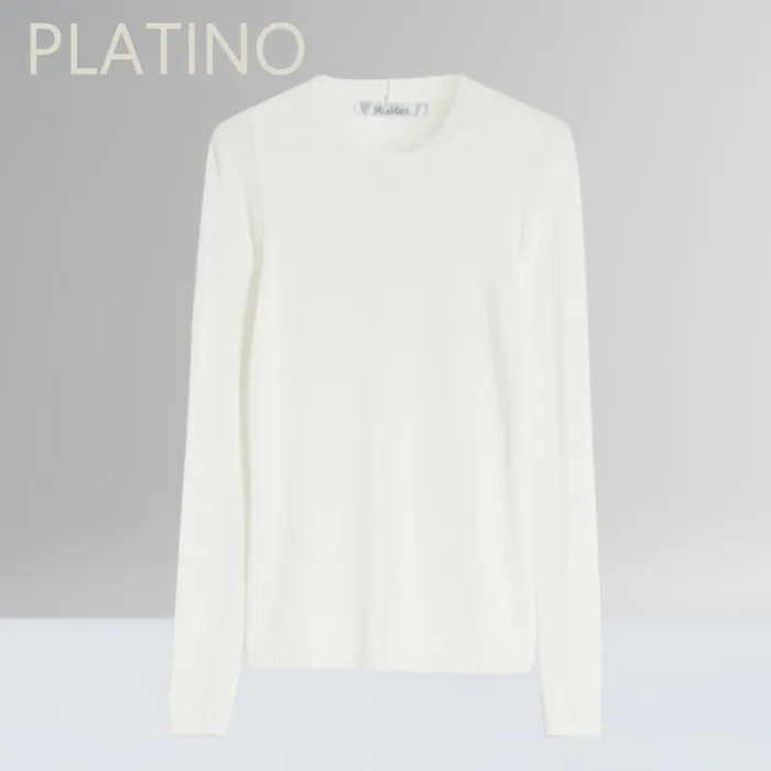 MaxMara  |Crew Neck Casual Style Unisex Long Sleeves Plain Party Style