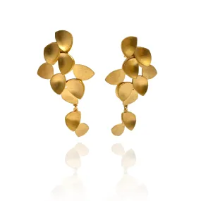 Medium Blossoming Petal Drops - Gold