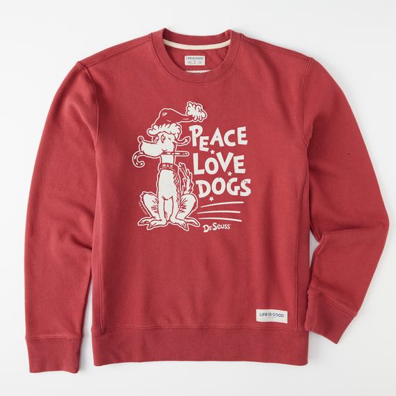 Men's Max Peace Love Dogs Simply True Fleece Crew