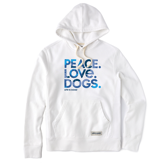 Men's Tie Dye Peace Love Dogs Simply True Fleece Hoodie