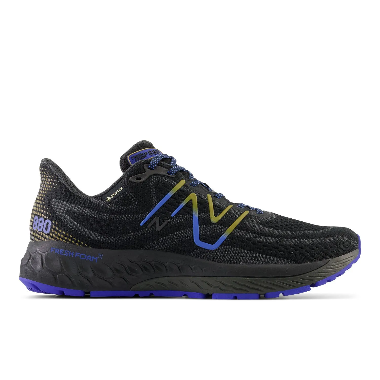 Men's New Balance Fresh Foam X 880 v13 Gore-Tex Color: Black with Marine Blue