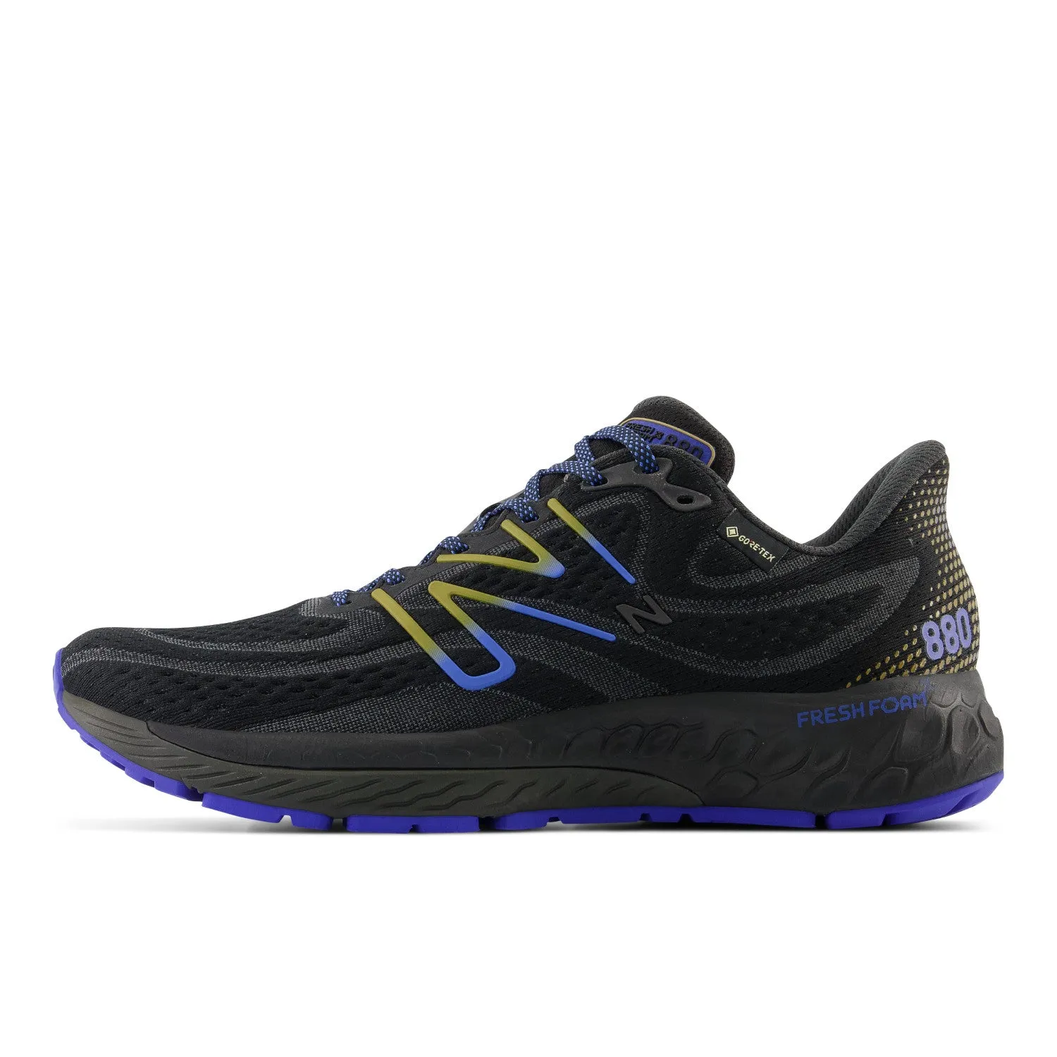 Men's New Balance Fresh Foam X 880 v13 Gore-Tex Color: Black with Marine Blue