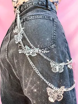 Metal Butterfly Layers Pants Chain