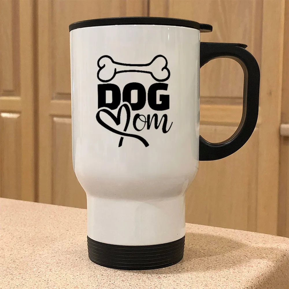 Metal Coffee and Tea Travel Mug Dog Mom Bone