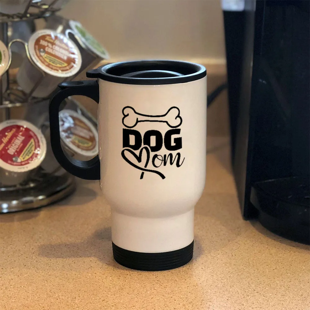 Metal Coffee and Tea Travel Mug Dog Mom Bone