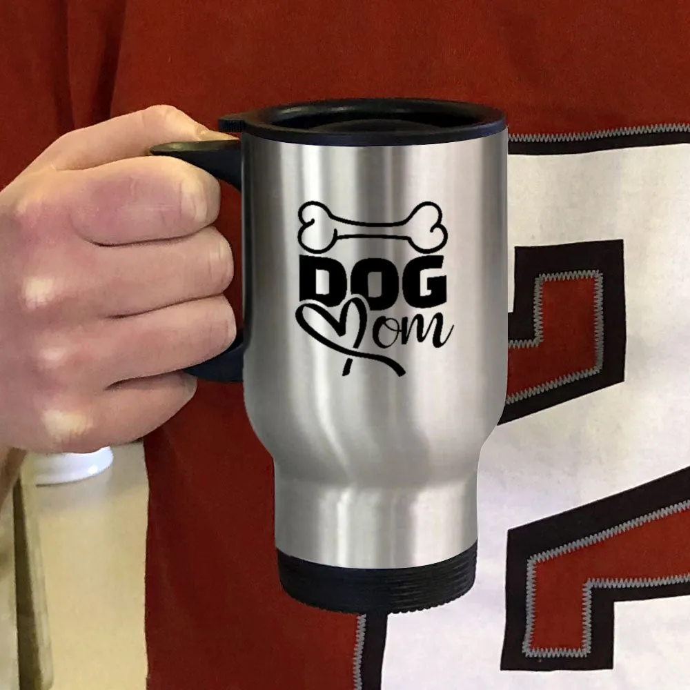 Metal Coffee and Tea Travel Mug Dog Mom Bone