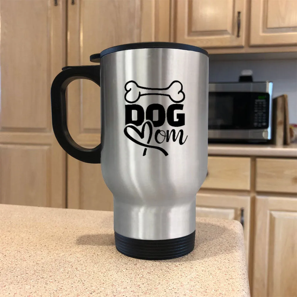 Metal Coffee and Tea Travel Mug Dog Mom Bone