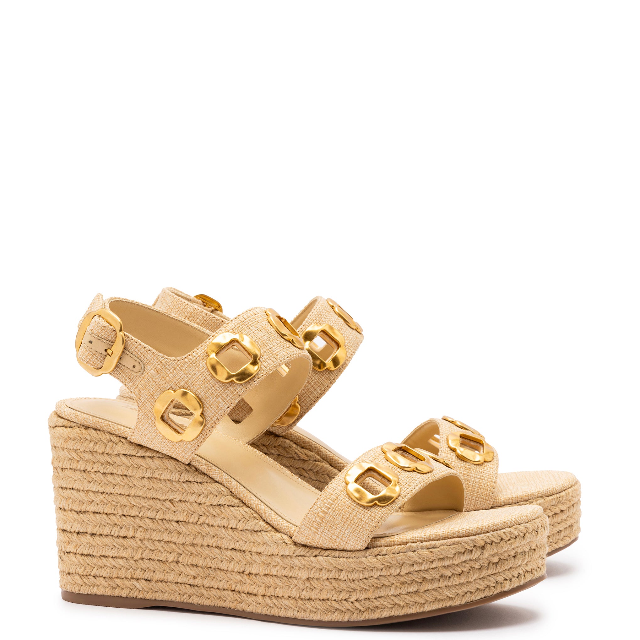 Milan Espadrille In Beige Raffia