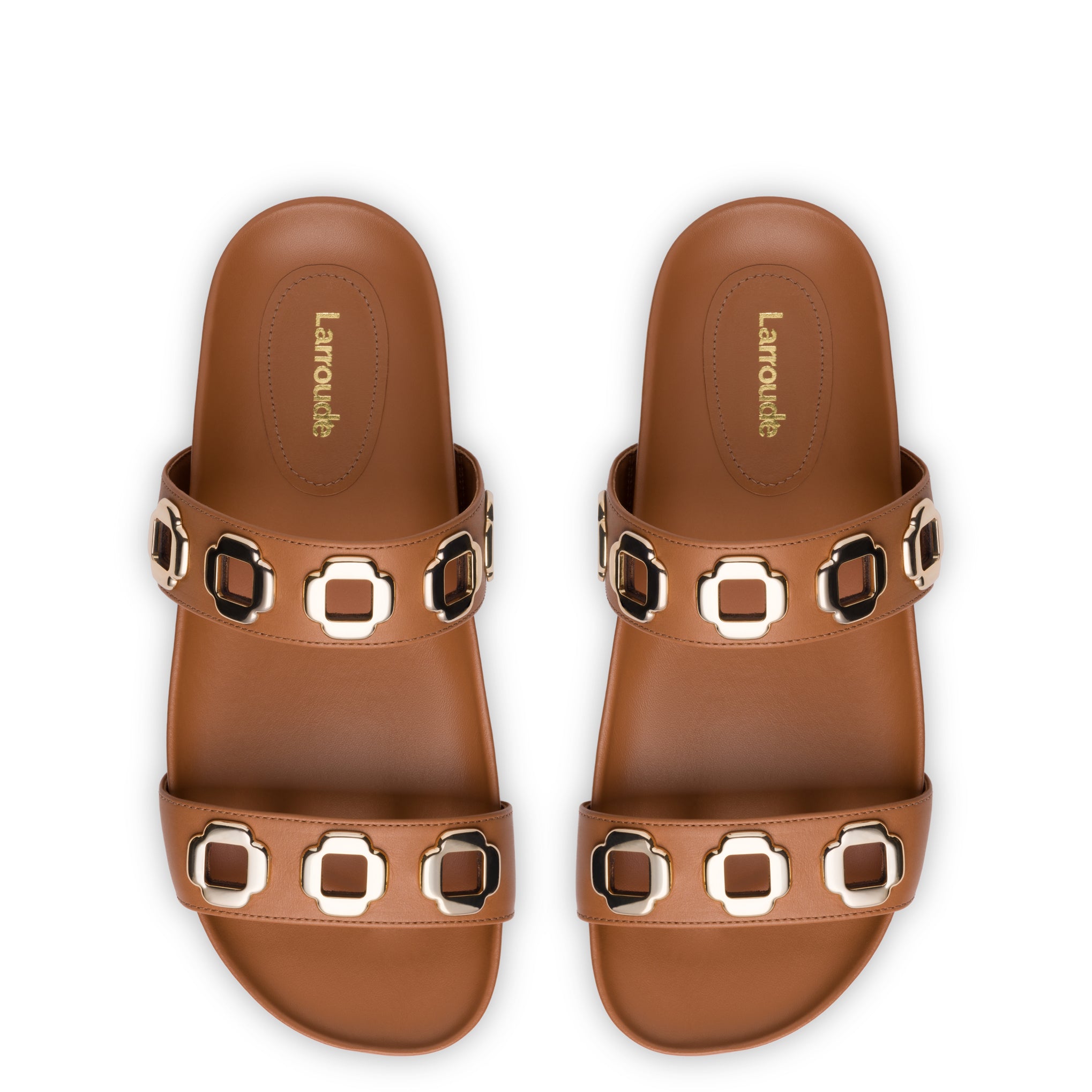 Milan Slide In Caramel Leather