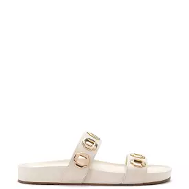 Milan Slide In Ivory Leather