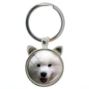 Mini Samoyed Yavrusu Scottish Terrier Schnauzer Shepherd Puppy Dog Keychain