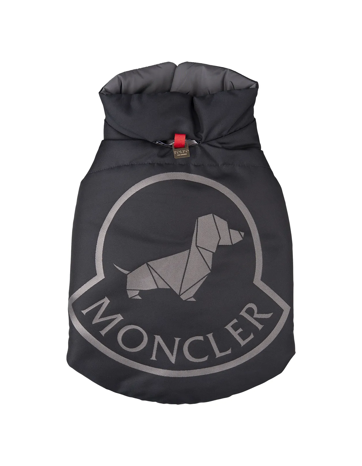 MONCLER Padded Gilet For Dogs In Blue And Grey With Logo Motif