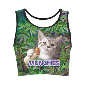 Munchies Cat Fitted Crop Top