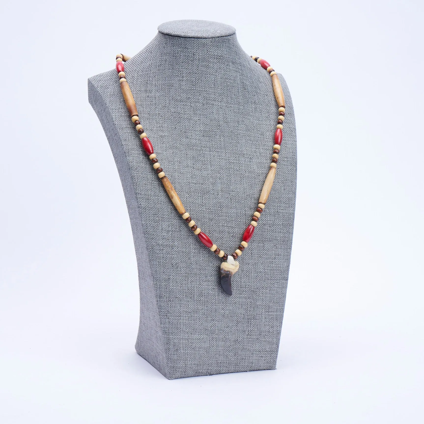 Natural Wood and Bone Necklace