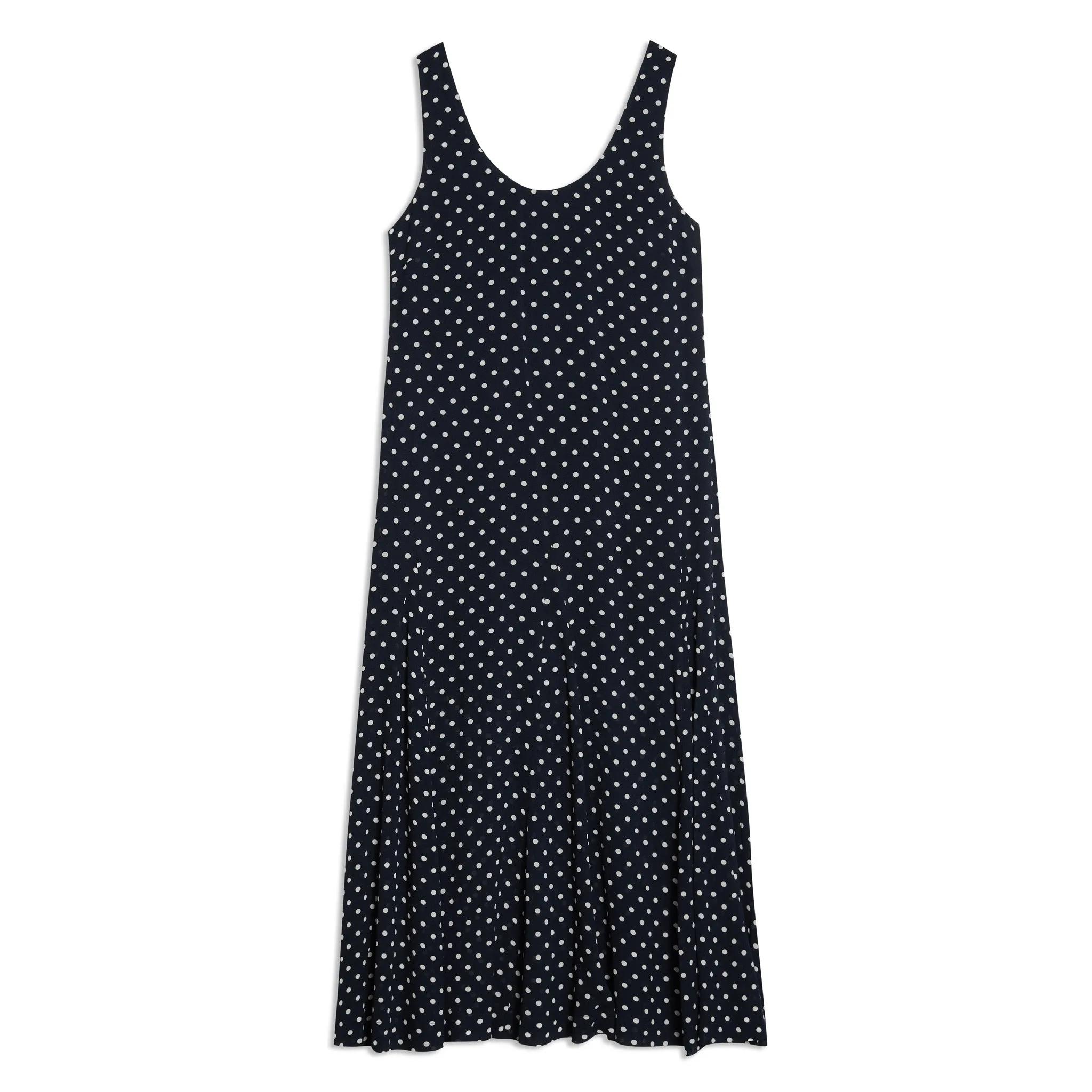 Navy and Cream Spot Maxi Dress