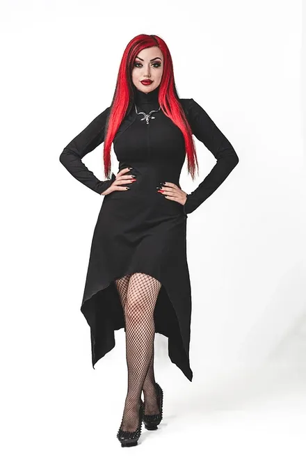 Necessary Evil Minerva High Low Gothic Dress