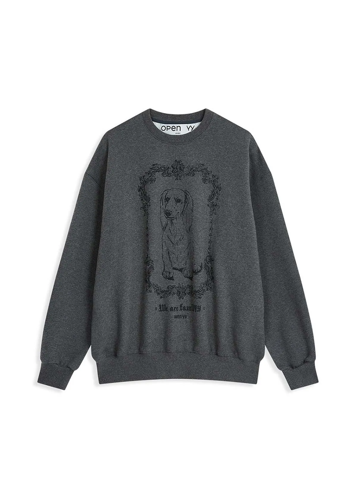 OPEN YY  Puppy Sweatshirt - Charcoal