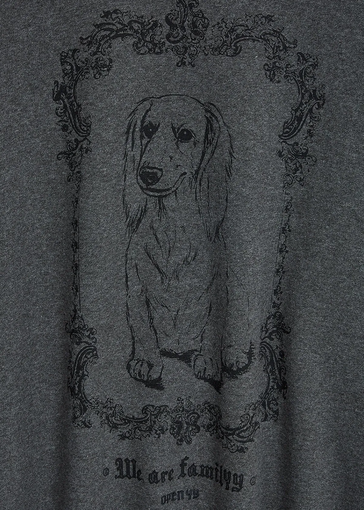 OPEN YY  Puppy Sweatshirt - Charcoal